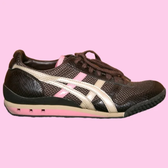 ASICS Onitsuka Tiger LE Ultimate 81 Pink Brown Snake Print Sneaker Sz 7.5 RARE